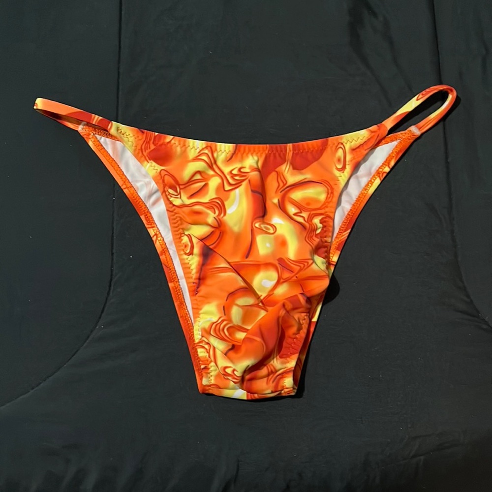 Men’s Skinz orange yellow smooth front mens bikini